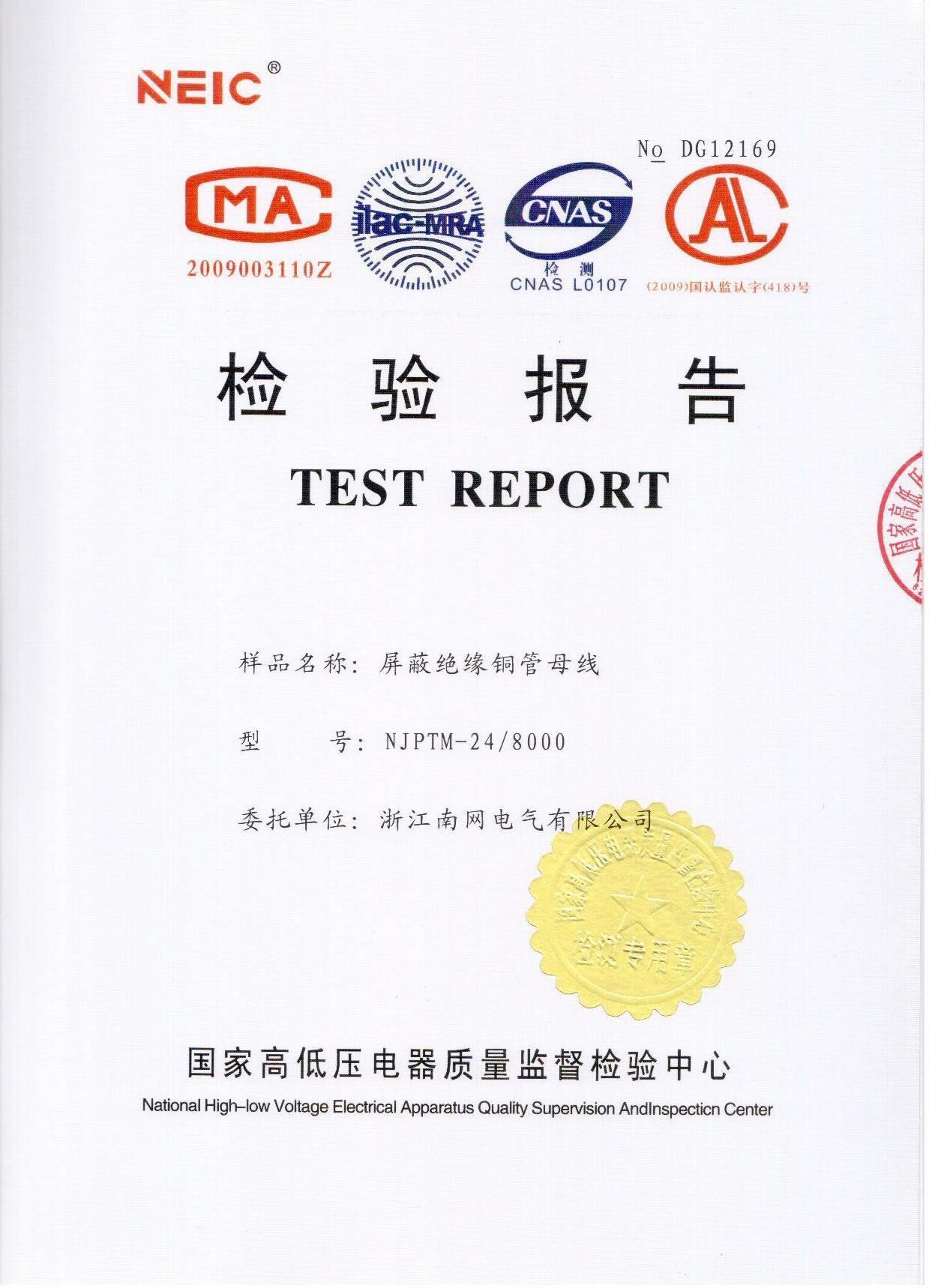 管母线24-8000A检验报告